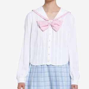 Sweet‎ Society Bunny Sailor Collar Long Sleeve Woven Top Hot Topic Kawaii